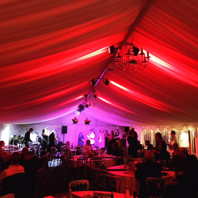 Nurstead Court marquee with red uplighting